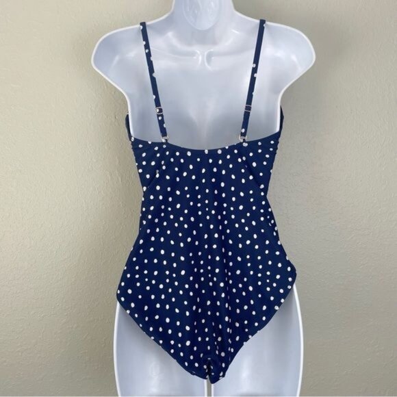 F&F navy blue white polka dot one piece swimsuit 10 - Picture 7 of 11